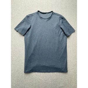 Lululemon Commission Shirt Mens Small‎ Steel Blue Armpit Gusset Gym Athleisure